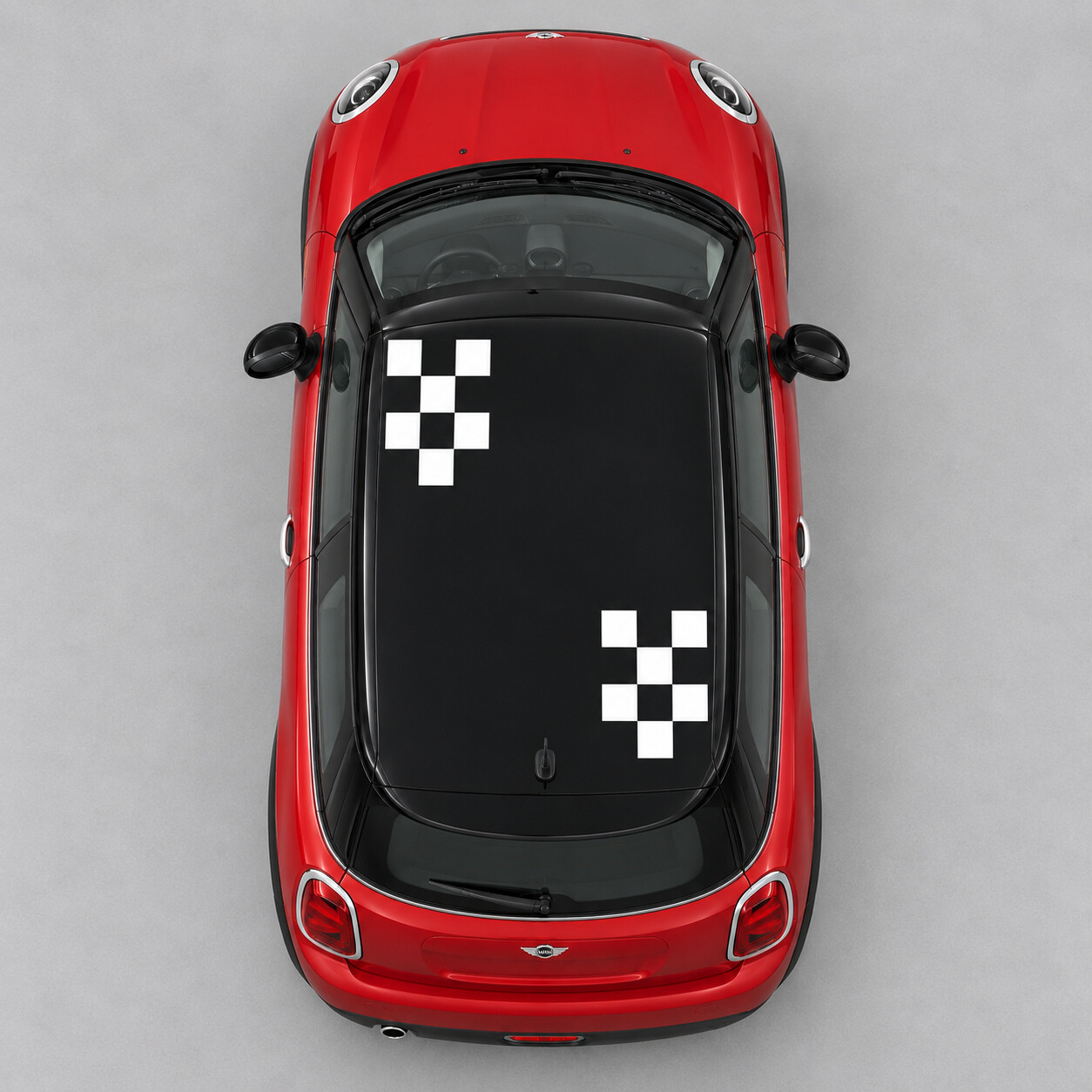 Checker-Ecken Dach Vinyl-Aufkleber für MINI Cooper 2014