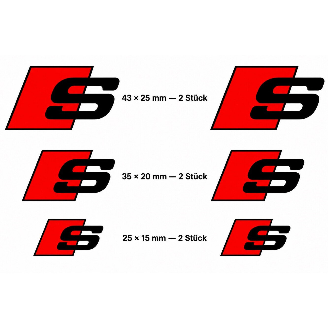 6x Audi S Bremssattel Satz Aufkleber Sticker Vinyl Emblem Grafiken