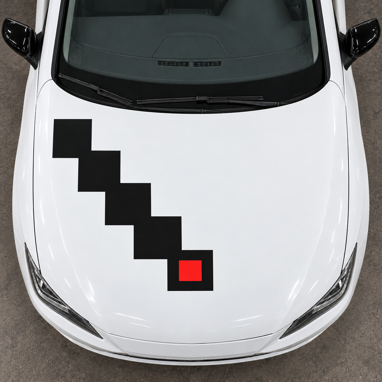 Schachbrett Treppenhaube Vinyl-Aufkleber für SEAT Ibiza Cupra SC 2015-2017