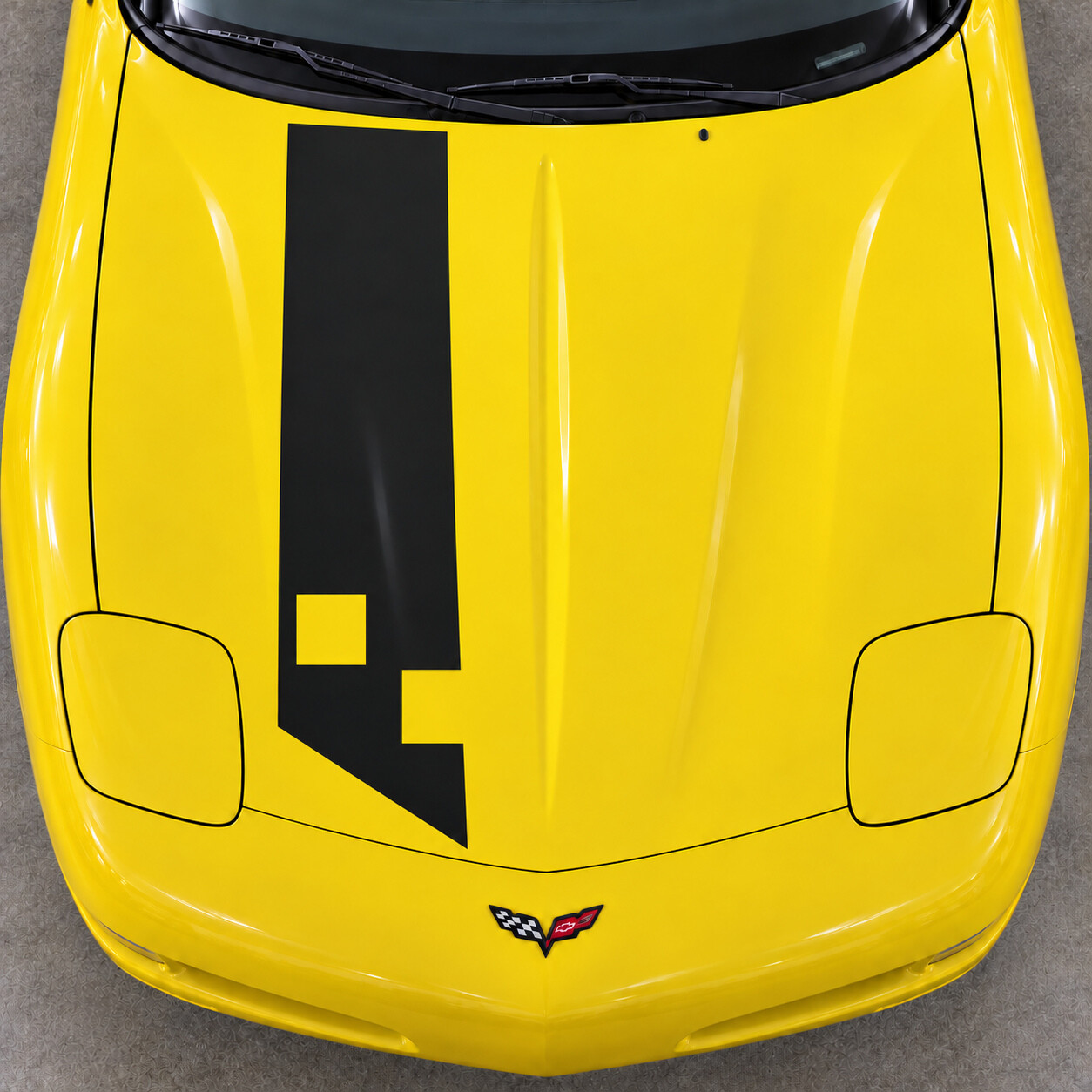 Offset Checker Band Coupe Motorhauben Vinyl-Aufkleber für Chevrolet Corvette C5 1997-2004