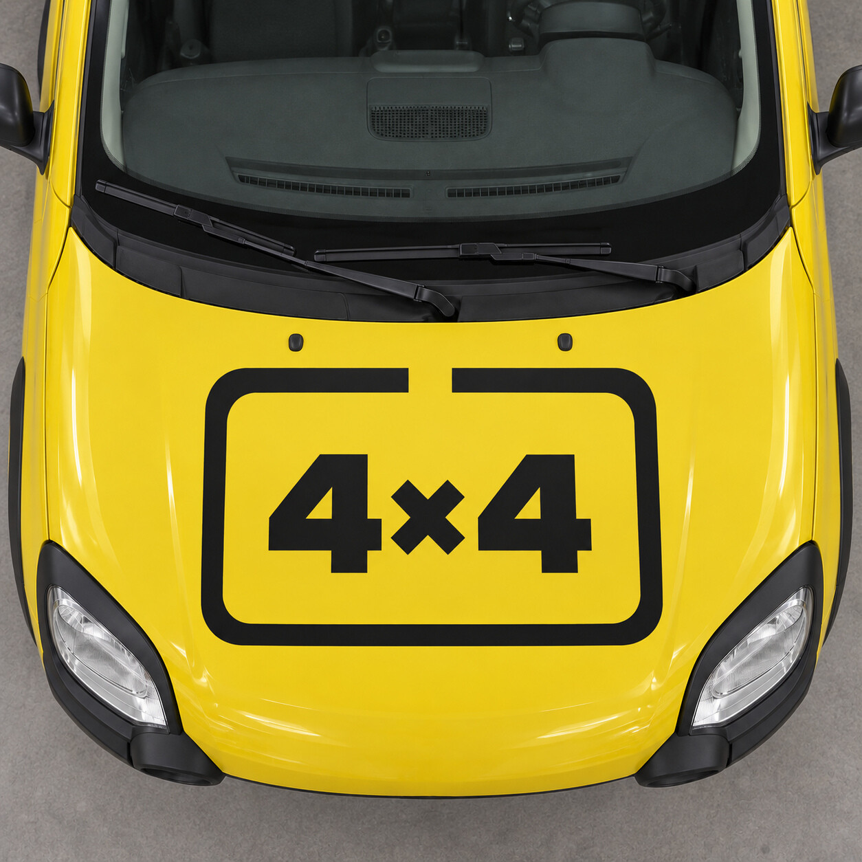Four Square 4x4 Motorhauben-Vinylaufkleber für Fiat Panda Cross 319 2014