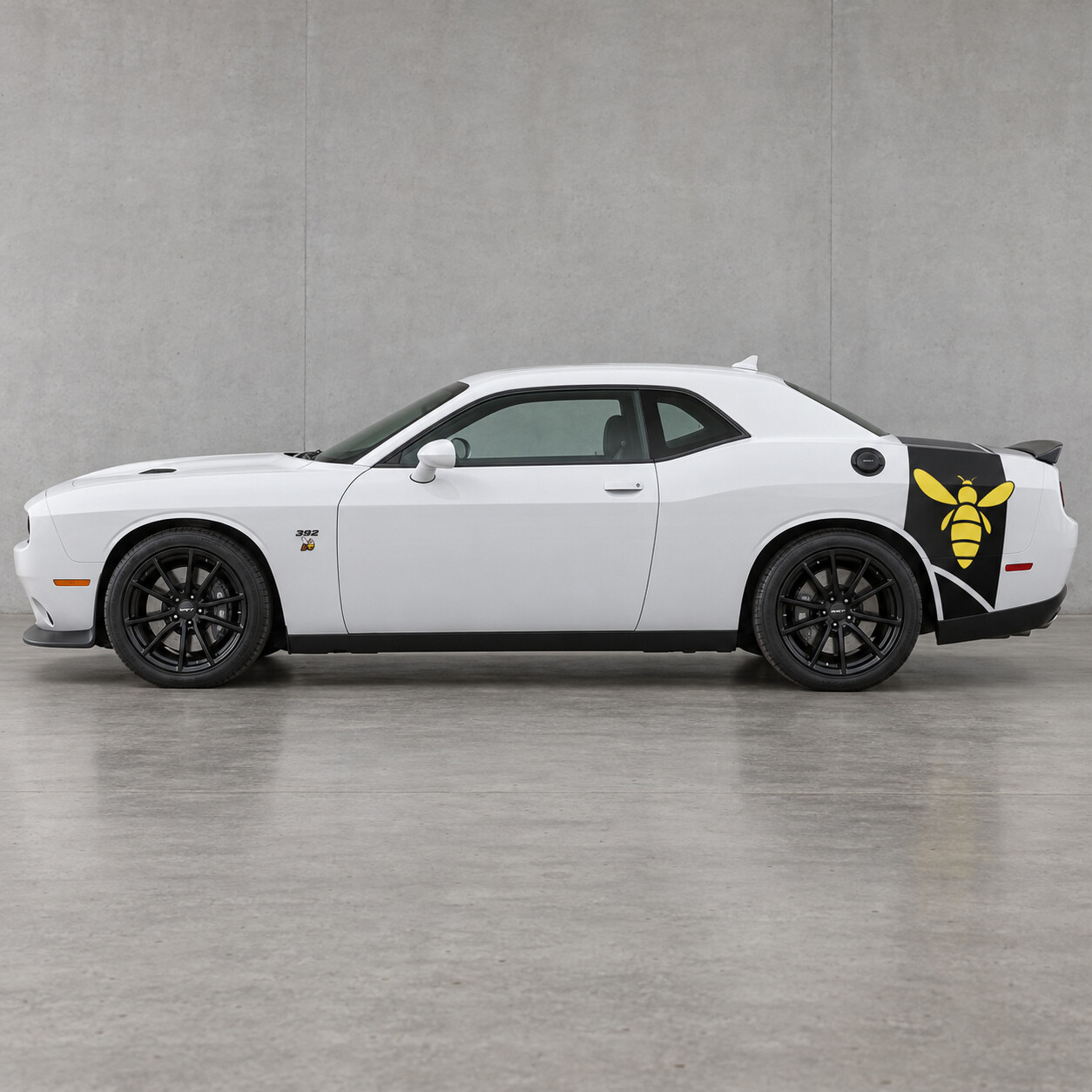 Flügelhaftes Heckband Schmale Karosserie Seitenkoffer Vinylaufkleber für Dodge Challenger 2023