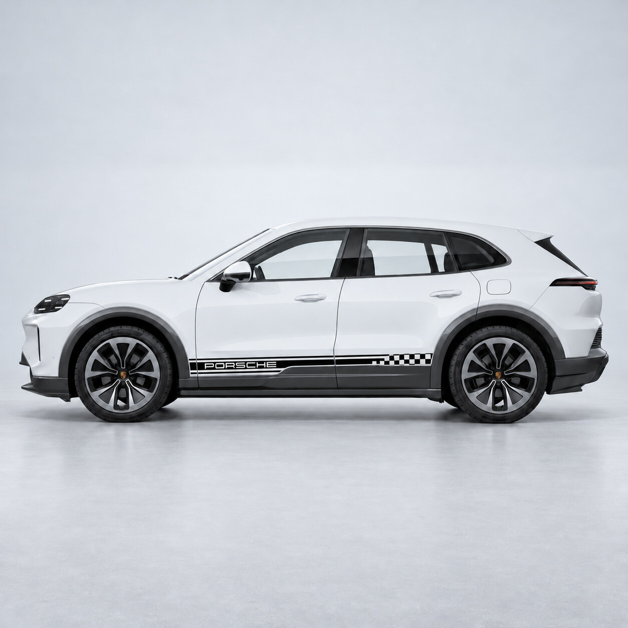 Markierter karierten Streifen Seiten-Vinylaufkleber für Porsche Cayenne Electric