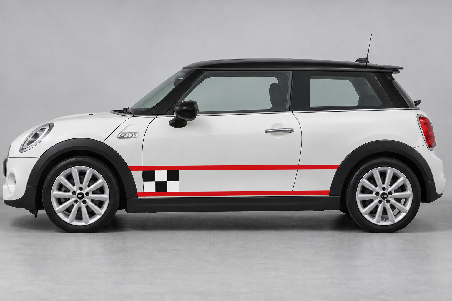 Front Grid Twin Rail Side Vinyl Decal Sticker for MINI Cooper 2014