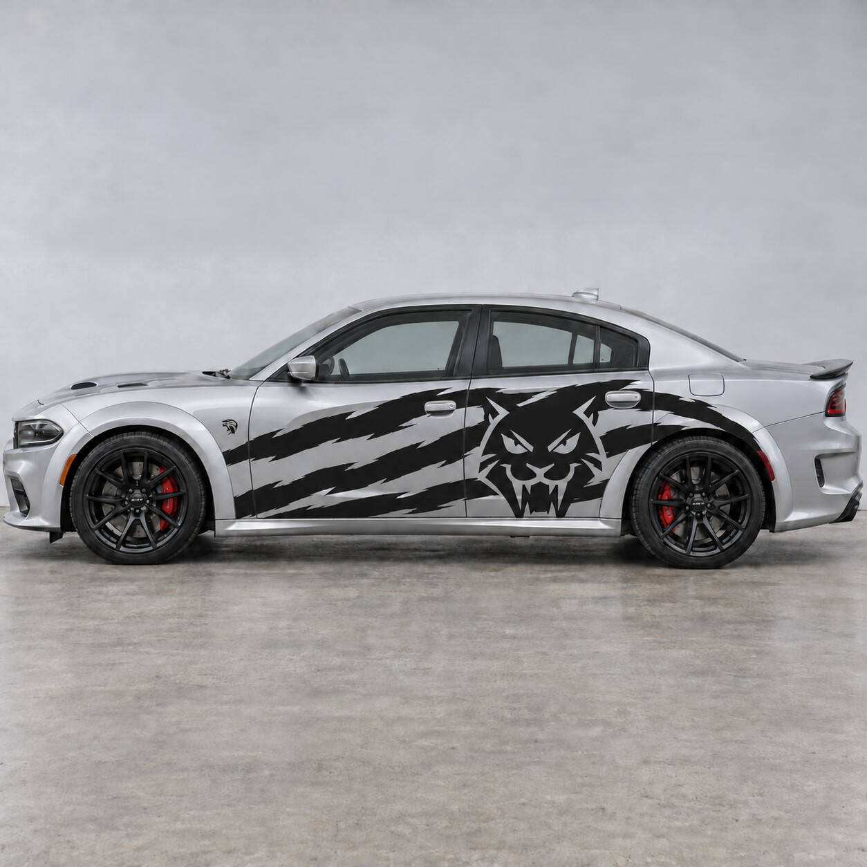 Frontkat-Rostweiser Widebody Seiten-Vinylaufkleber für Dodge Charger 2023
