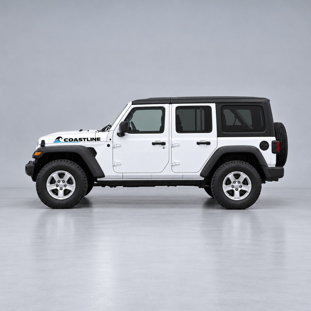 Coastline Wave Shoulder Hauben Vinylaufkleber für Jeep Wrangler 2021