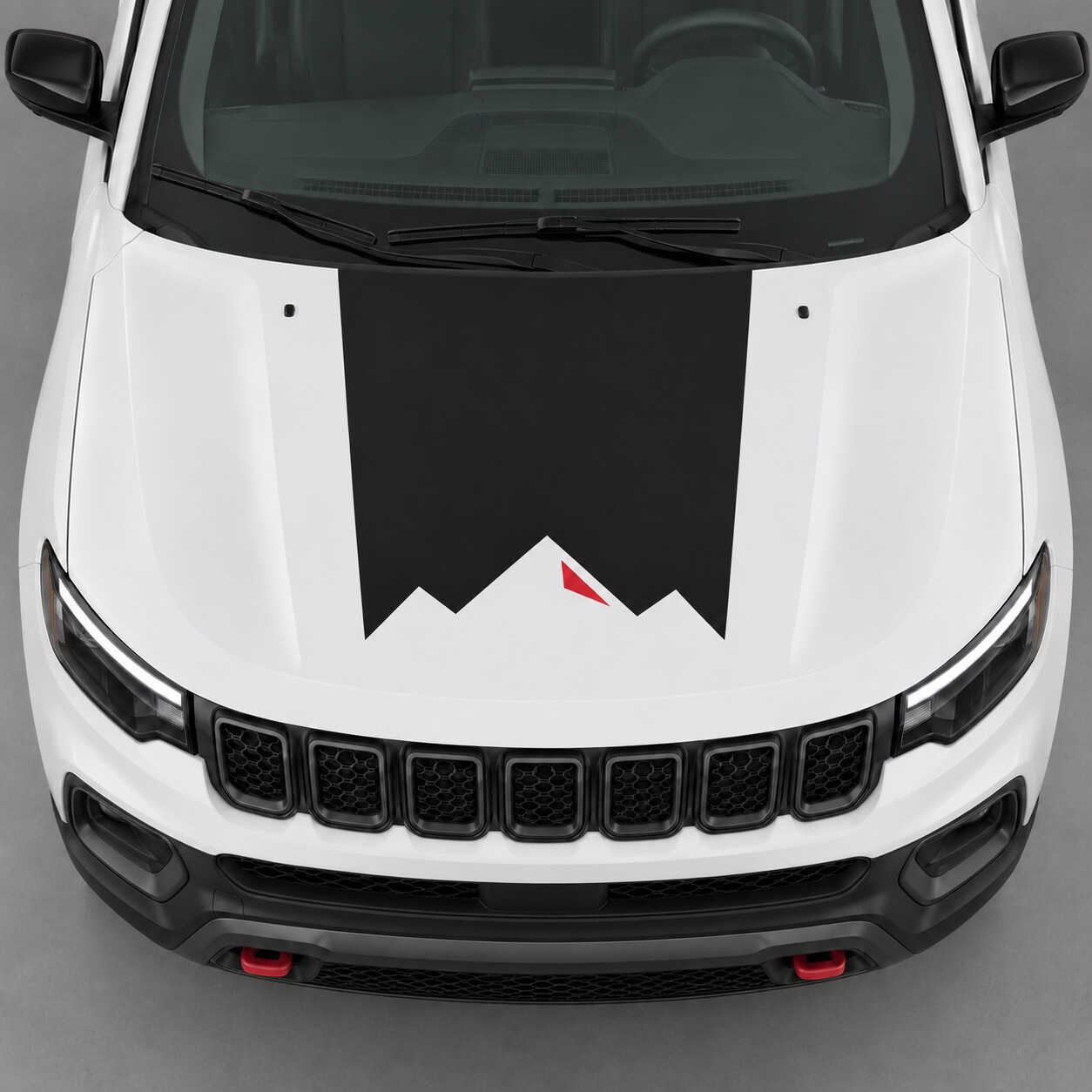 Ridge Cut Motorhauben Vinyl Aufkleber für Jeep Compass III (J4U) 2025-heute