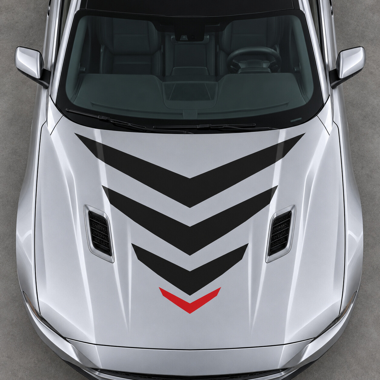 Sonic Chevron Mach 1 Motorhauben Vinylaufkleber für Ford Mustang 2021