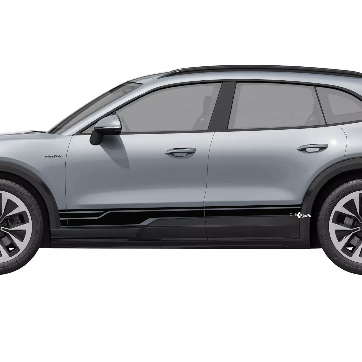 Sportliche Streifen Schweller Vinyl-Aufkleber für Porsche Cayenne Electric