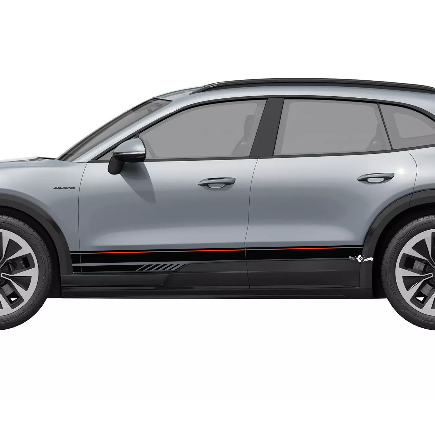 Rally-Style-Akzentstreifen Seitenschweller Vinyl-Aufkleber für Porsche Cayenne Electric