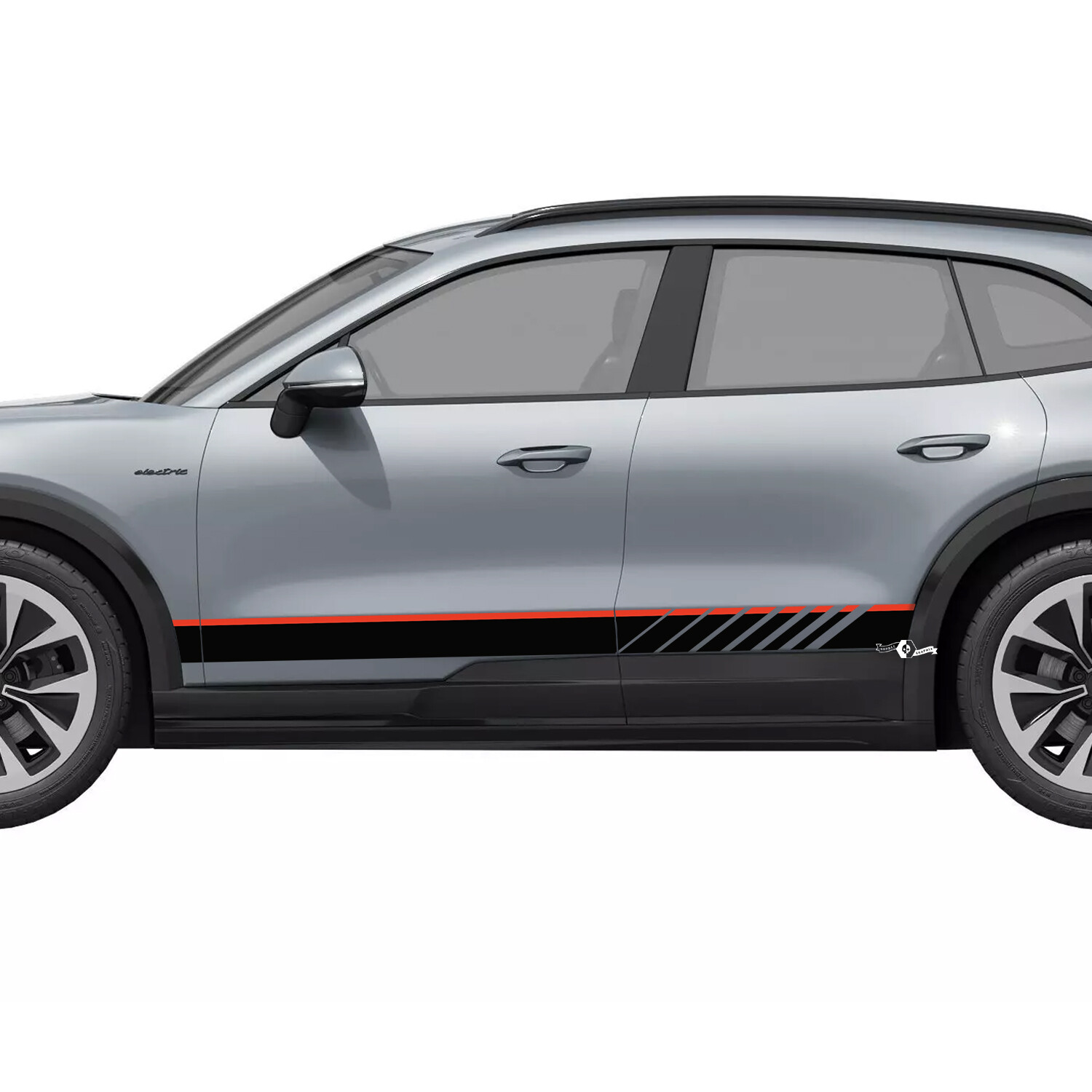 Duale Rennstreifen Einstiegsleisten Vinyl Aufkleber Sticker für Porsche Cayenne Electric