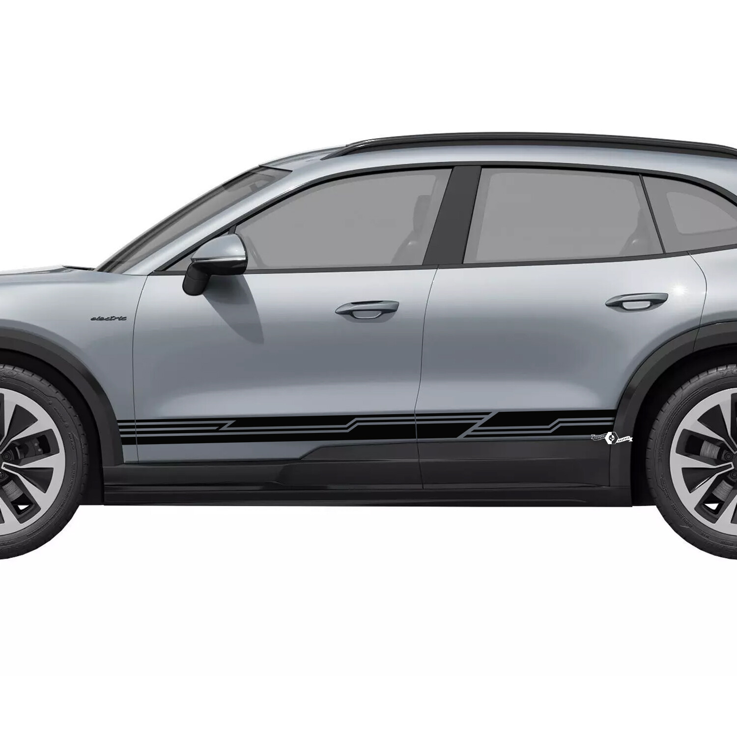 Cyber Style Streifen Schweller Vinyl-Aufkleber für Porsche Cayenne Electric