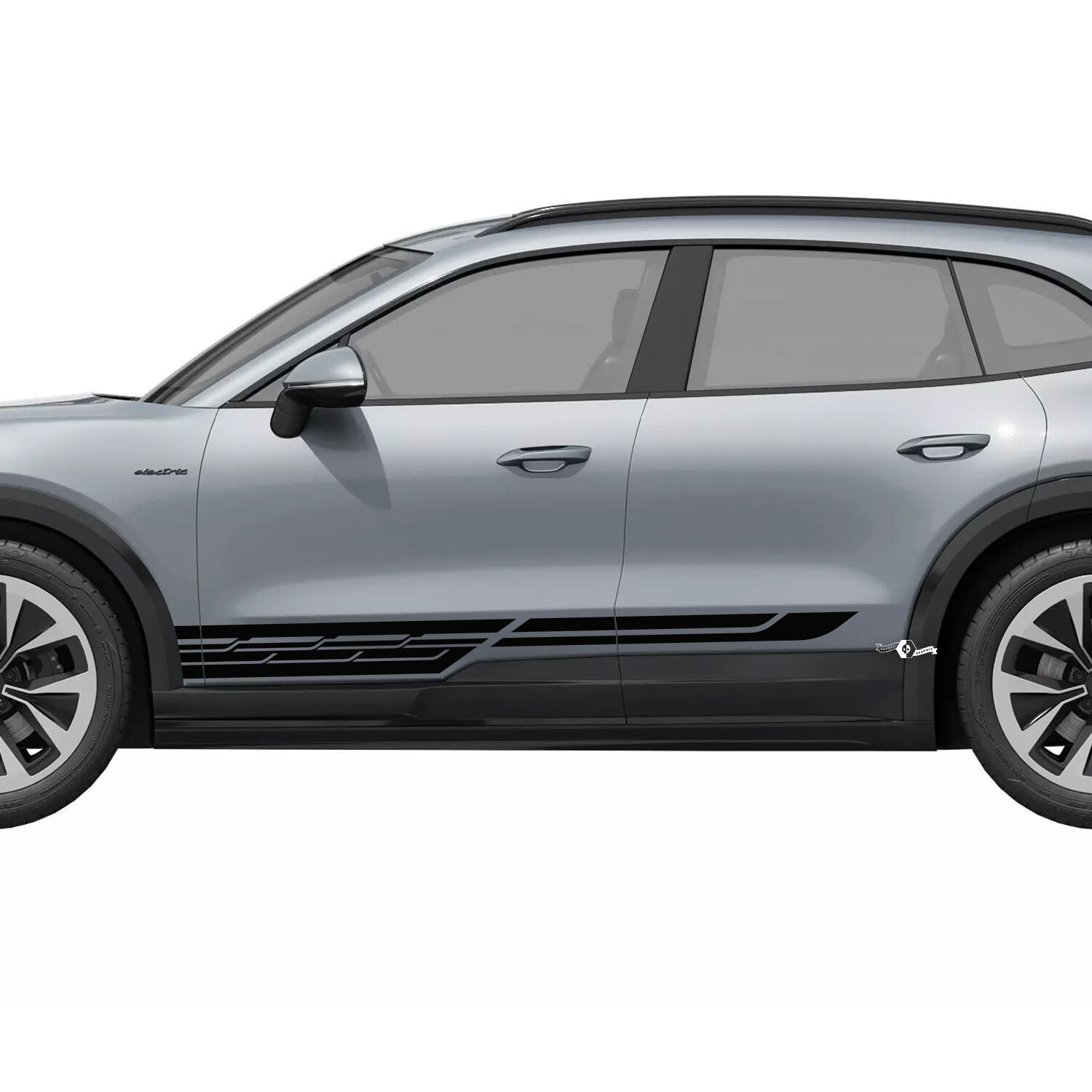 Techno Style Streifen Schweller Vinylaufkleber für Porsche Cayenne Electric