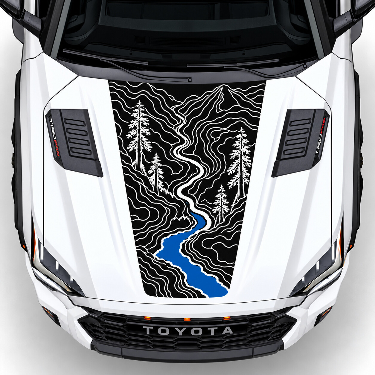 TRD Pro Forest River Motorhauben-Vinylaufkleber für Toyota Sequoia III (XK80) 2022-heute