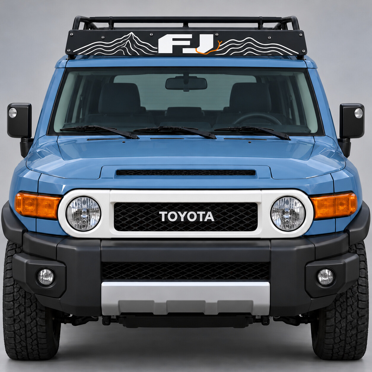 Contour Horizon Dachgepäckträger Windabweiser Vinylaufkleber Sticker für Toyota FJ Cruiser 2014