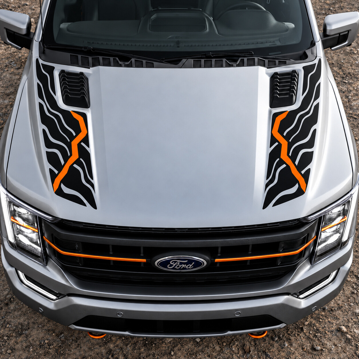 Fehlerkontur Motorhauben Vinylaufkleber für Ford F-150 Tremor 2021