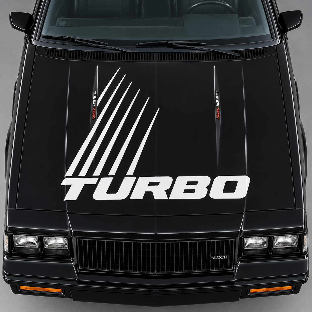 Turbo Streifen Motorhauben Vinylaufkleber für Buick Regal Grand National G-Body 1984–1987