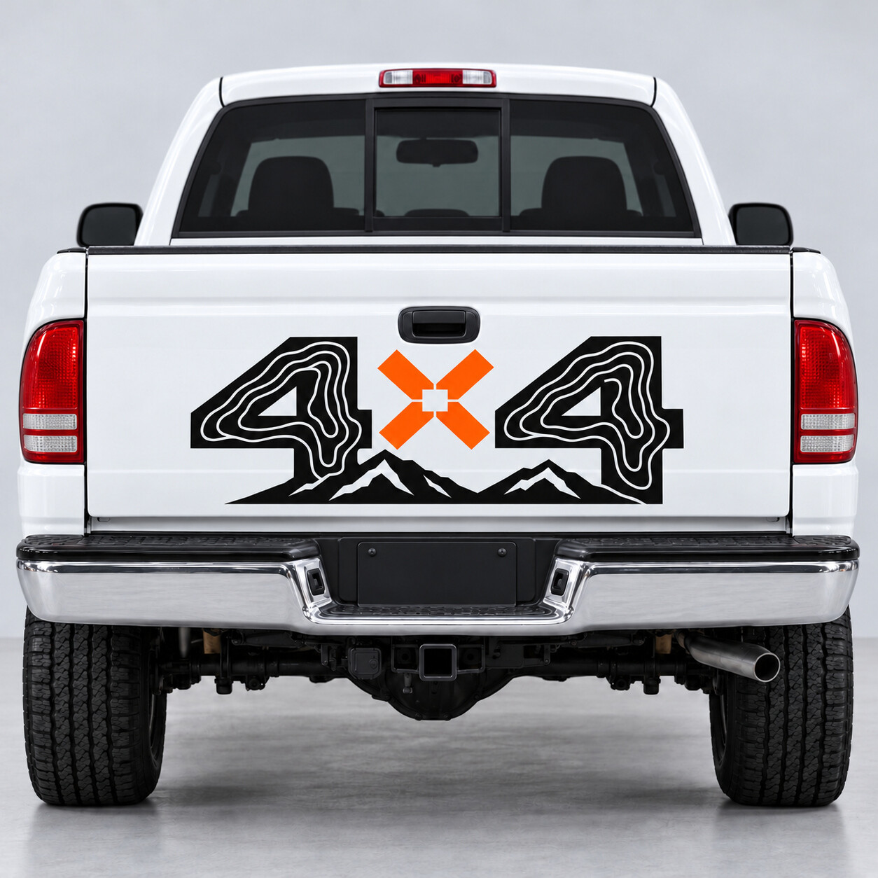 Contour Vier-Rad-Hecktür Vinyl Aufkleber für Dodge Dakota Sport 4x4 Club Cab AN 1997–2004