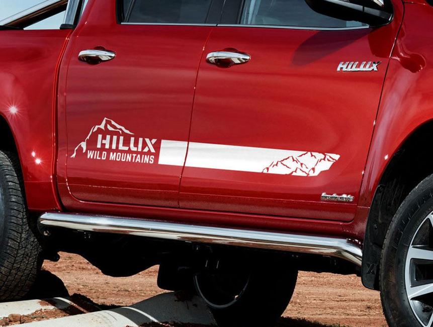 Branded Stripes Mountain Style Seiten-Vinylaufkleber für Toyota Hilux 2016