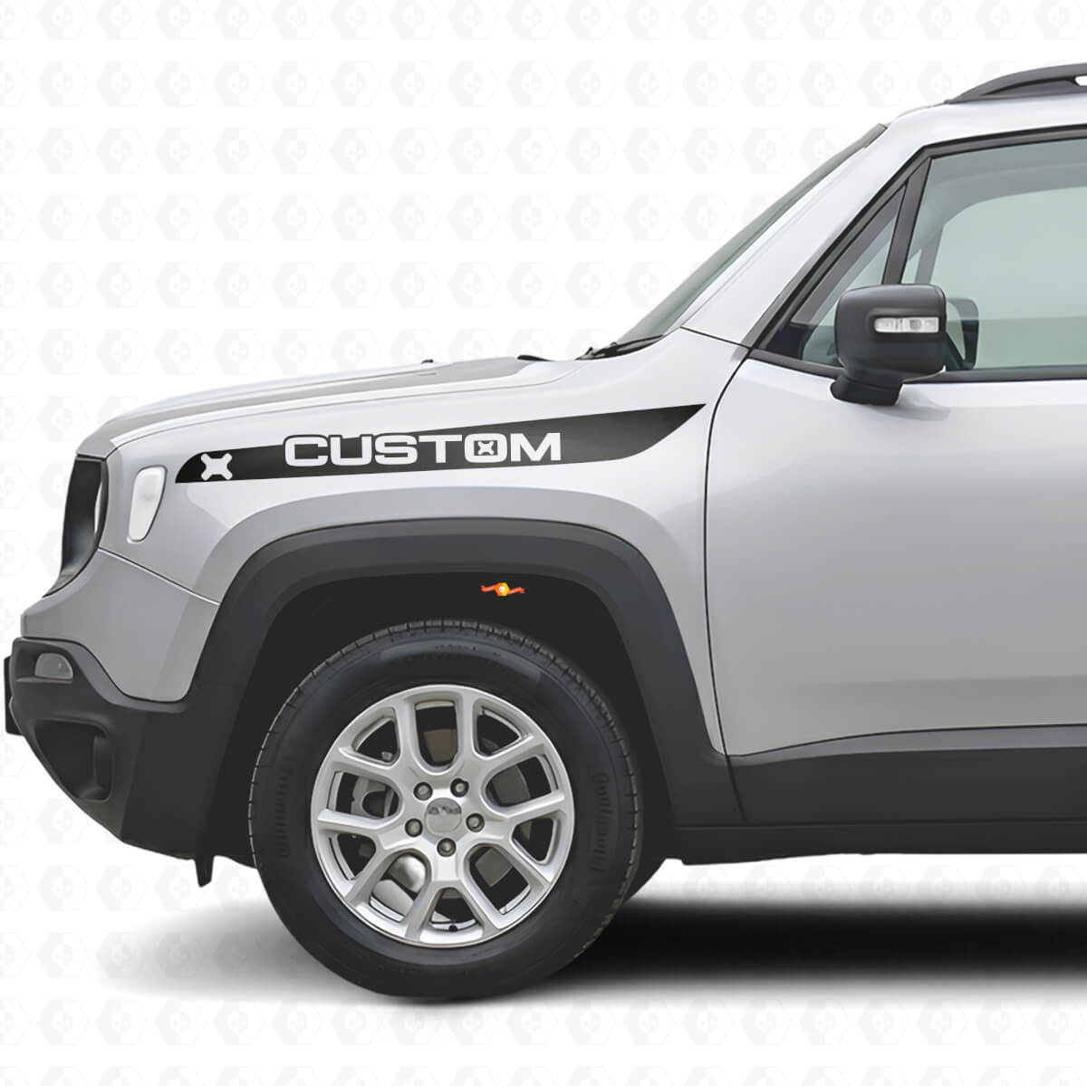Individuelles Frontkotflügel-Streifen Vinyl-Aufkleber-Set für Jeep Renegade