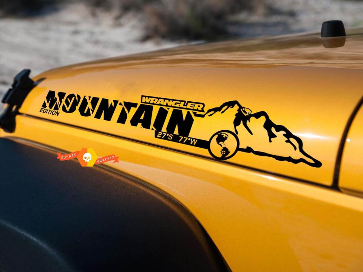 Mountain Edition Motorhauben Vinyl Aufkleber Set für Jeep Wrangler JK JKU