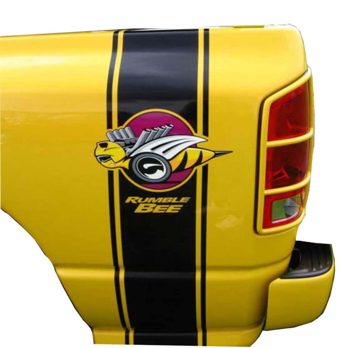 NUR FAHRERSEITE Rumble Bee Truck Aufkleber Aufkleber Dodge RAM + kostenlose Bonusbienen
