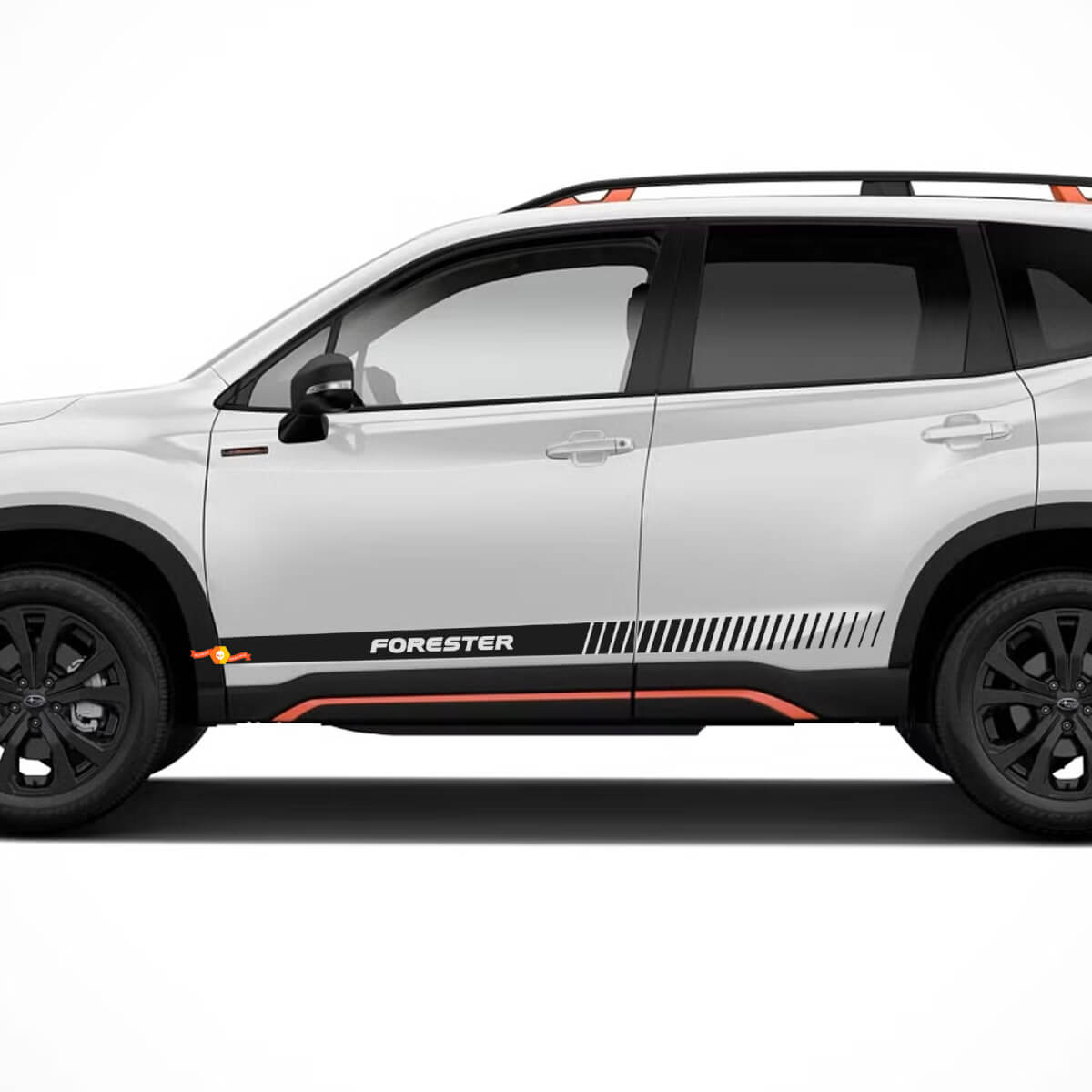 2 x Suba FORESTER Seitenschweller Streifen Vinyl Körper Aufkleber Aufkleber Grafiken Emblem Logo