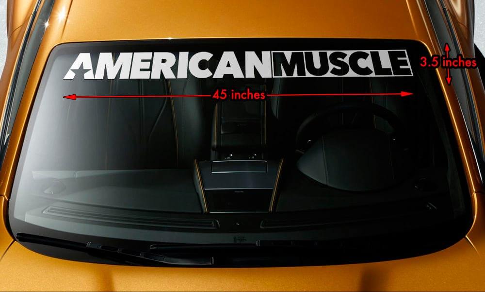 AMERICAN MUSCLE CAR MURICA Windschutzscheiben-Banner, Premium-Vinyl-Aufkleber, 45 x 3,5 Zoll