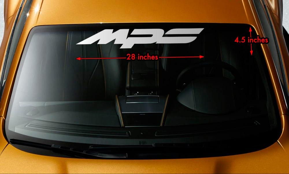 MAZDA MPS MAZDASPEED 3/6 Windschutzscheiben-Banner, Vinyl, Premium-Aufkleber, 71,1 x 11,4 cm