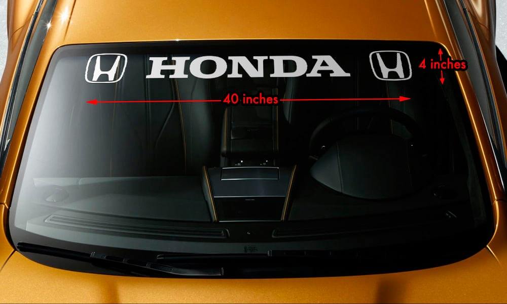 HONDA STYLE #3 Windschutzscheiben-Banner, Vinyl, langlebig, Premium-Aufkleber, 101,6 x 10,2 cm