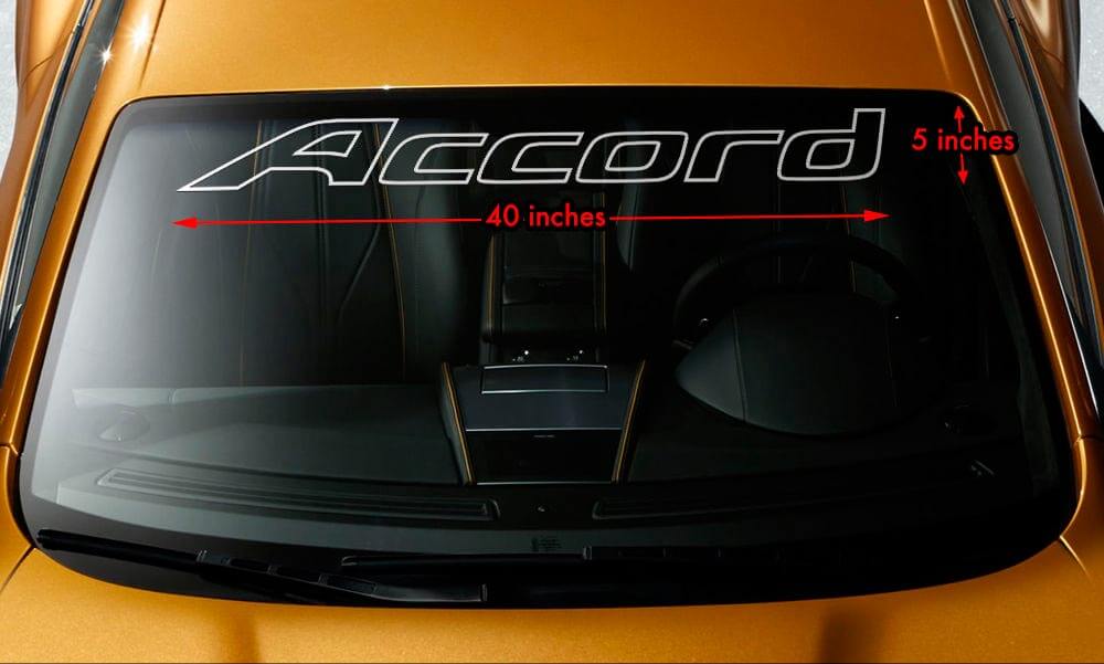 HONDA ACCORD OUTLINE Windschutzscheiben-Banner, Vinyl, Premium-Aufkleber, 101,6 x 12,7 cm