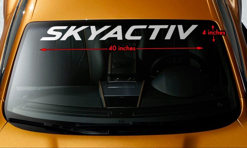 MAZDA SKYACTIV Windschutzscheiben-Banner, Vinyl, langlebig, Premium-Aufkleber, 101,6 x 10,2 cm