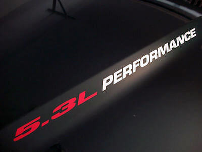 5.3L LEISTUNG (Paar) Motorhaubenaufkleber Emblem 2 für Chevy Silverado GMC Sierra