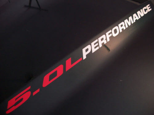 5,0L Performance-Haubenaufkleber-Set für Musclecarmodel GT Truck 2015