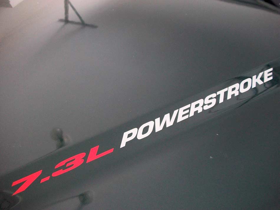 Neuer 7,3L POWERSTROKE Motorhaubenaufkleber, Emblem-Stil, Aufkleber für Ford F250 F350 Turbo Diesel
