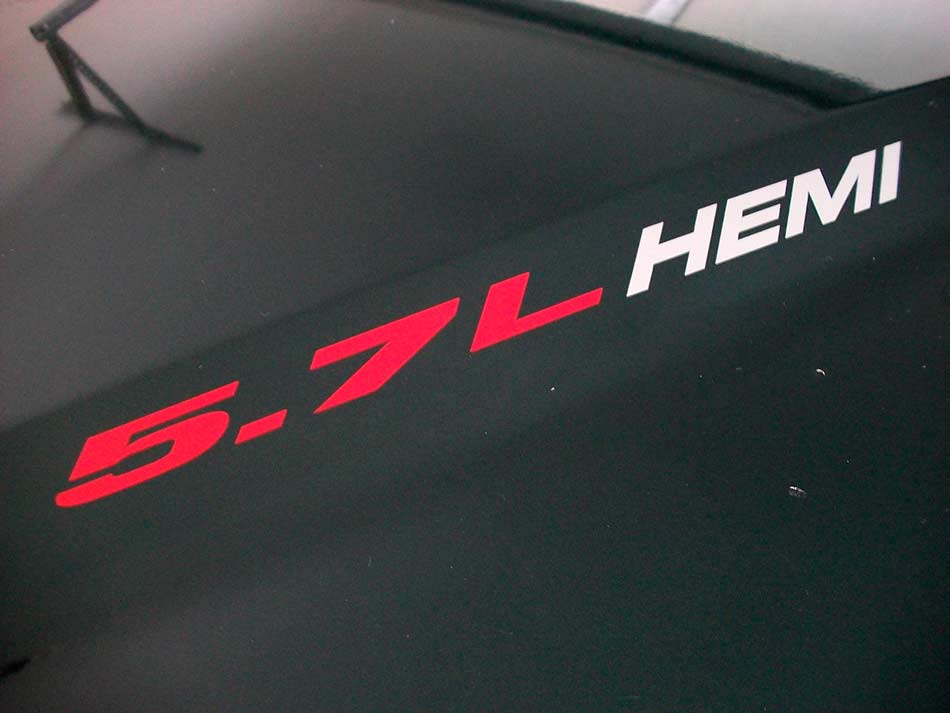 5,7 l HEMI – (Paar) Dodge Ram 1500 Charger Challenger-Emblem-Aufkleber für Motorhaube
