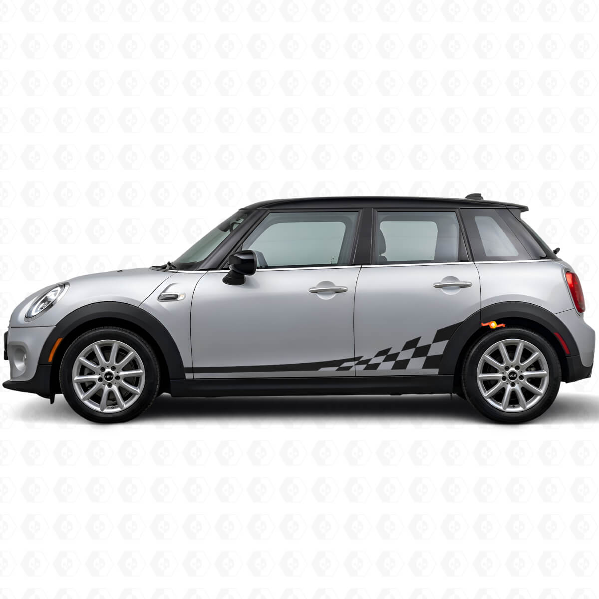 Schachbrettflaggen-Seitenstreifen Vinyl-Aufkleberset für Mini Cooper F56