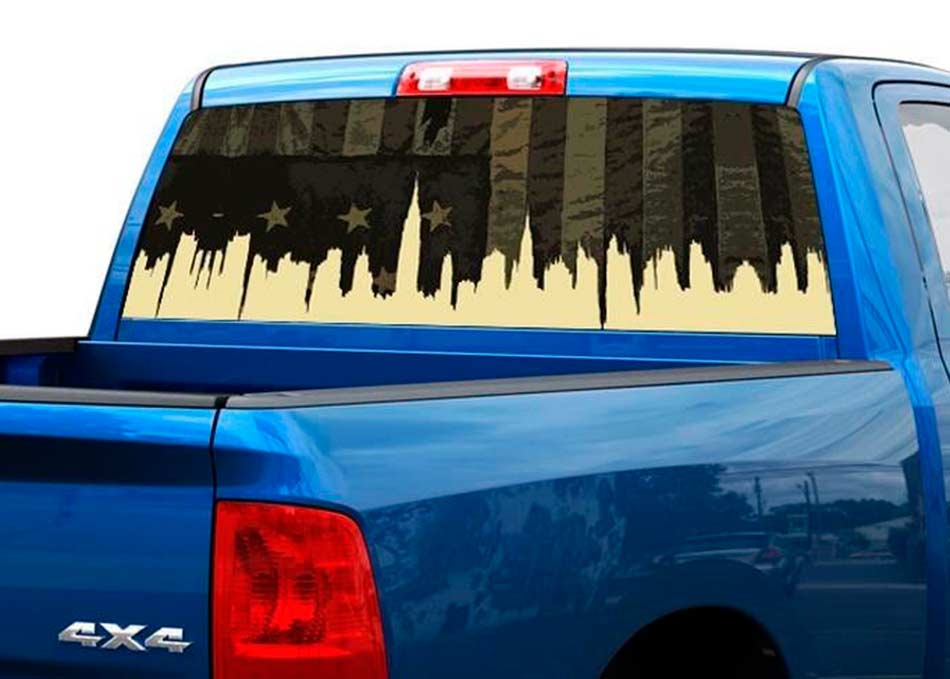 US USA Militär Flagge Stadt Heckscheibe Aufkleber Aufkleber Pickup Truck SUV Auto