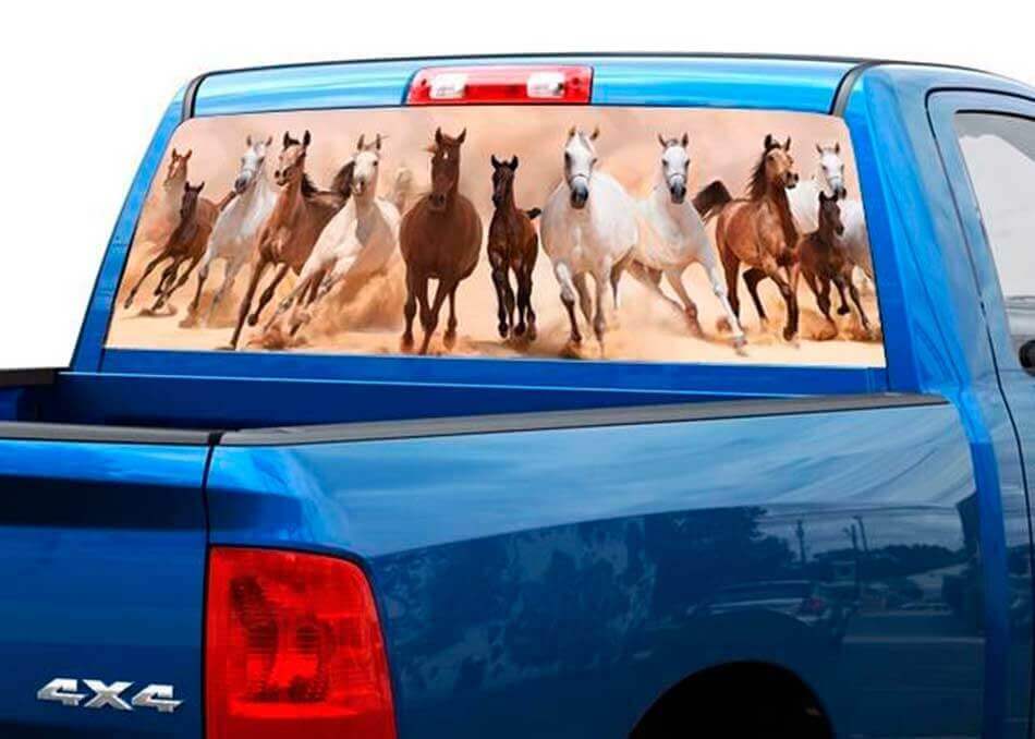 Laufende Pferde Heckscheiben-Perforierte Vinyl-Aufkleber für LKW und SUVs