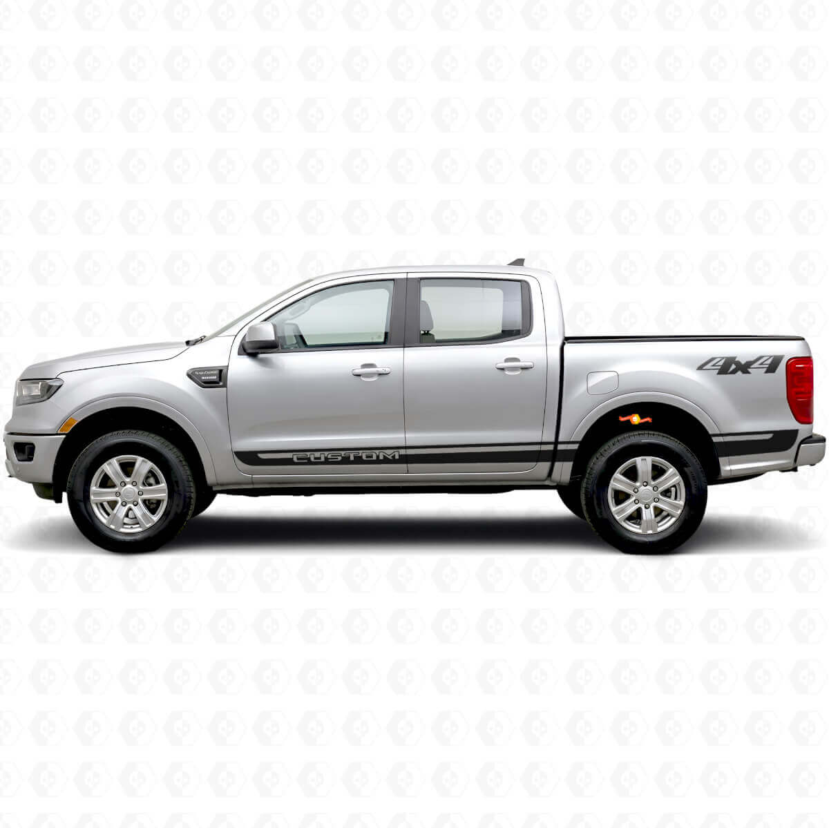Benutzerdefinierte 4x4 Seitenstreifen Vinyl-Aufkleber Set für Musclecar Ranger