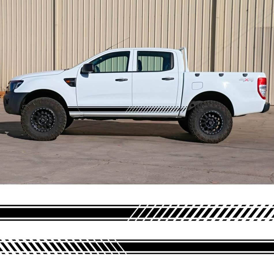 2-teiliger Vinyl-Aufkleber mit Verlaufsstreifen für Ford Ranger 2012–2020