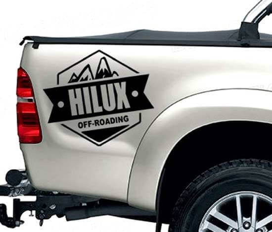 2 STÜCK HECKAUFKLEBER Hilux Offroad-AUFKLEBER FÜR TOYOTA HILUX Aufkleber Abzeichen Detailaufkleber