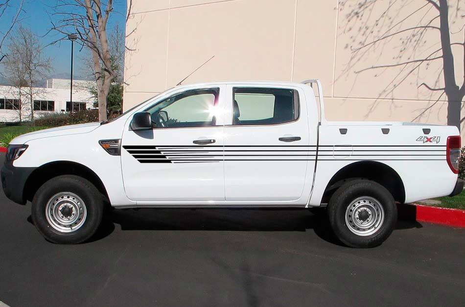 Abgeschrägte Seitenstreifen Vinyl-Aufkleber Grafik für Ford Ranger 2012-2020