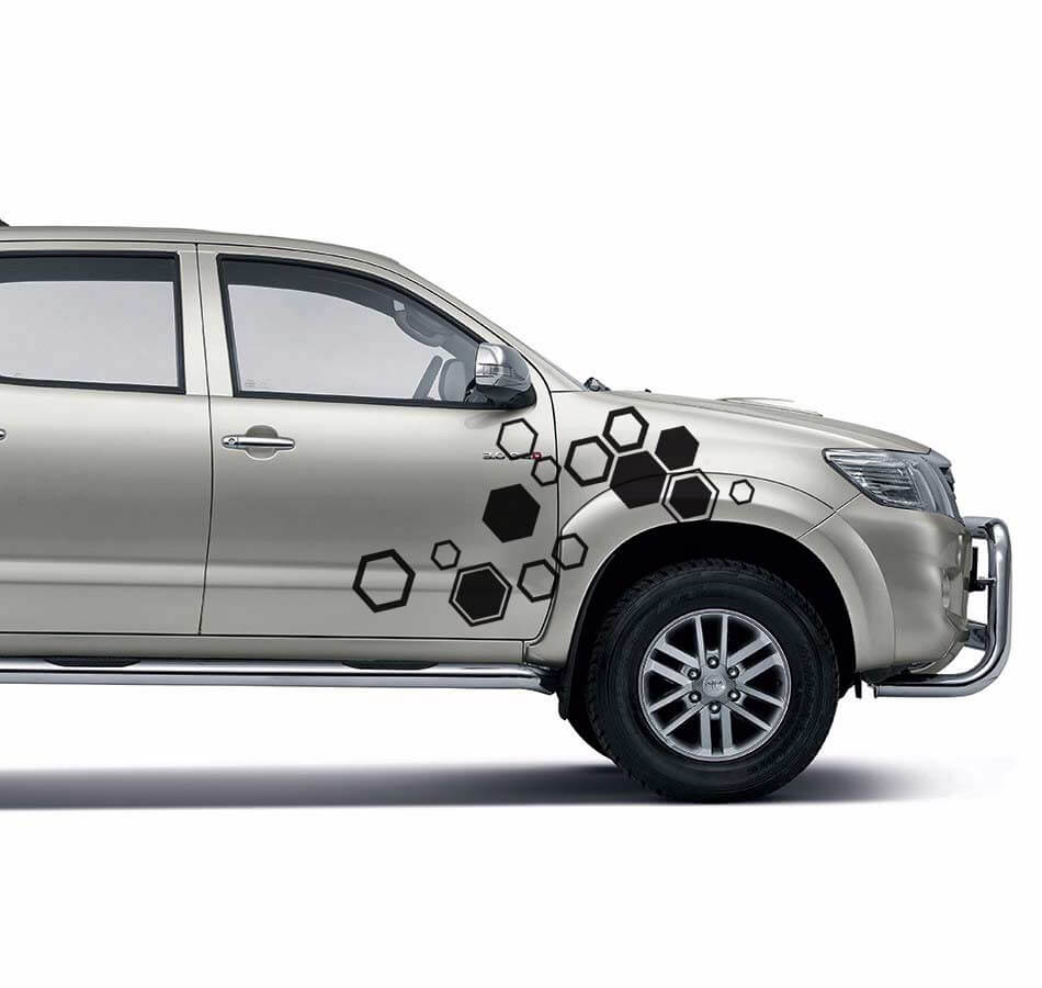 Sechseck-Stil Seiten-Vinyl-Aufkleber-Set für Toyota Hilux Vigo 2011