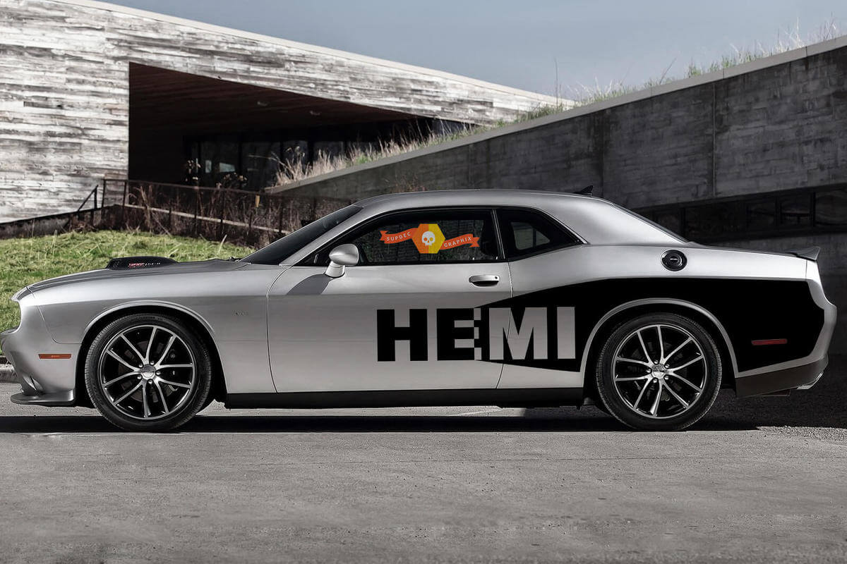 HEMI Billboard Seiten-Vinylaufkleber-Set für Dodge Challenger 2008-2014