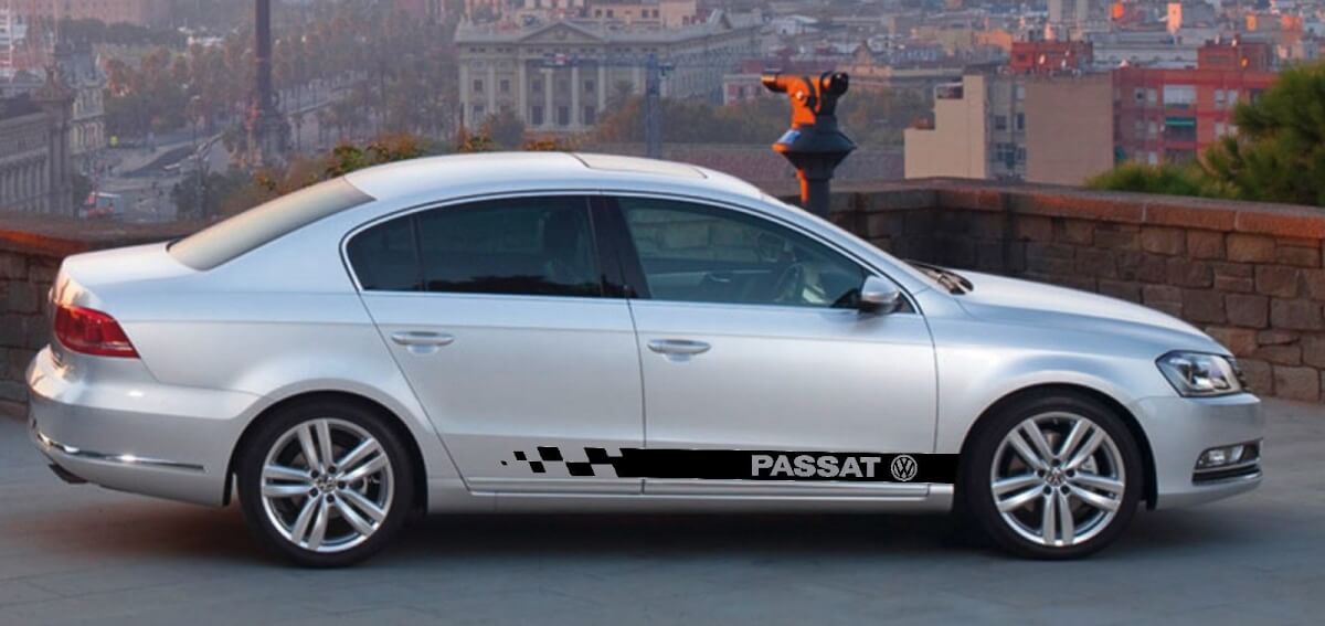 2X Volkswagen PASSAT Seitenschweller Vinyl Körper Aufkleber Aufkleber Emblem Logo