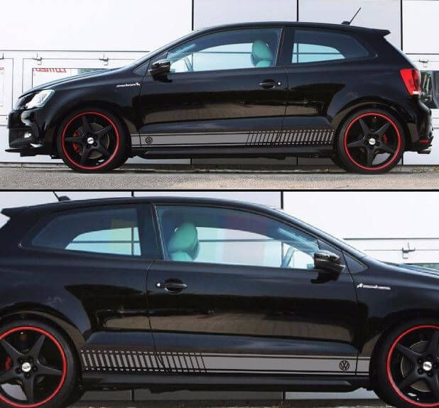 Aufkleber Aufkleber Racing Stripes Kit für Volkswagen VW Polo R Fender Bumper Panel gt