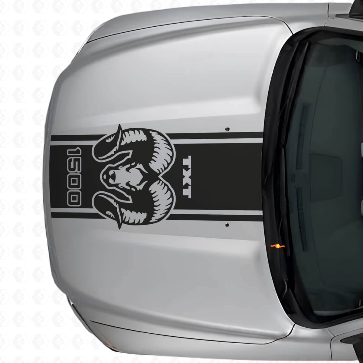 Hemi Custom Text Motorhauben-Streifen Vinyl-Aufkleber für Dodge Ram 1500 2500
