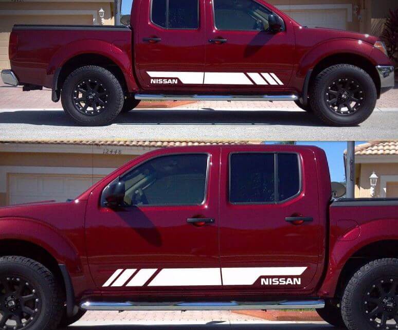 Aufkleber-Aufkleber-Grafik-Vinyl-Streifen-Kit für Nissan Frontier Navara Heckklappenschutz
