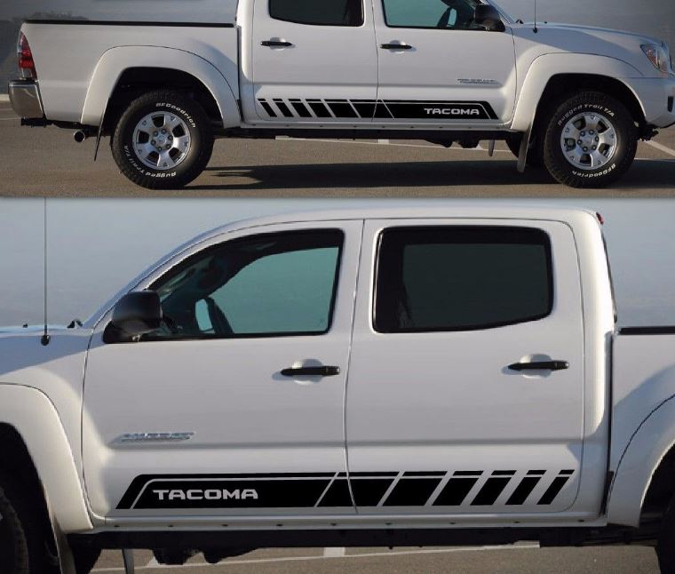 Aufkleber-Aufkleber, Grafik-Seitenstreifen-Set für Toyota Tacoma 4x4 Sport Bed 2005–2017
